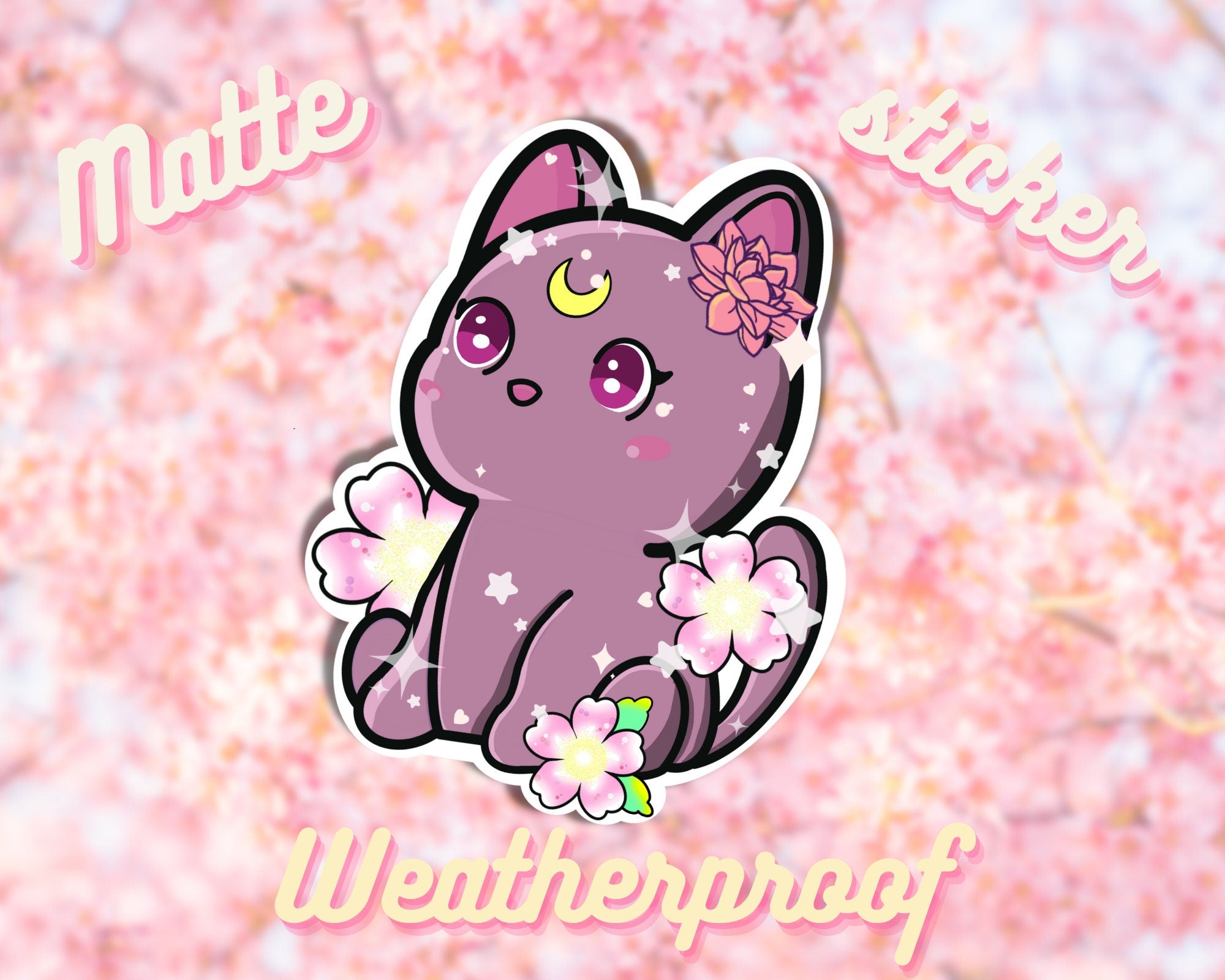 Cute Luna sticker, kawaii sticker, aesthetic sticker,Sailor sticker,Bottle sticker,laptop sticker,anime sticker,cat sticker,cute cat sticker