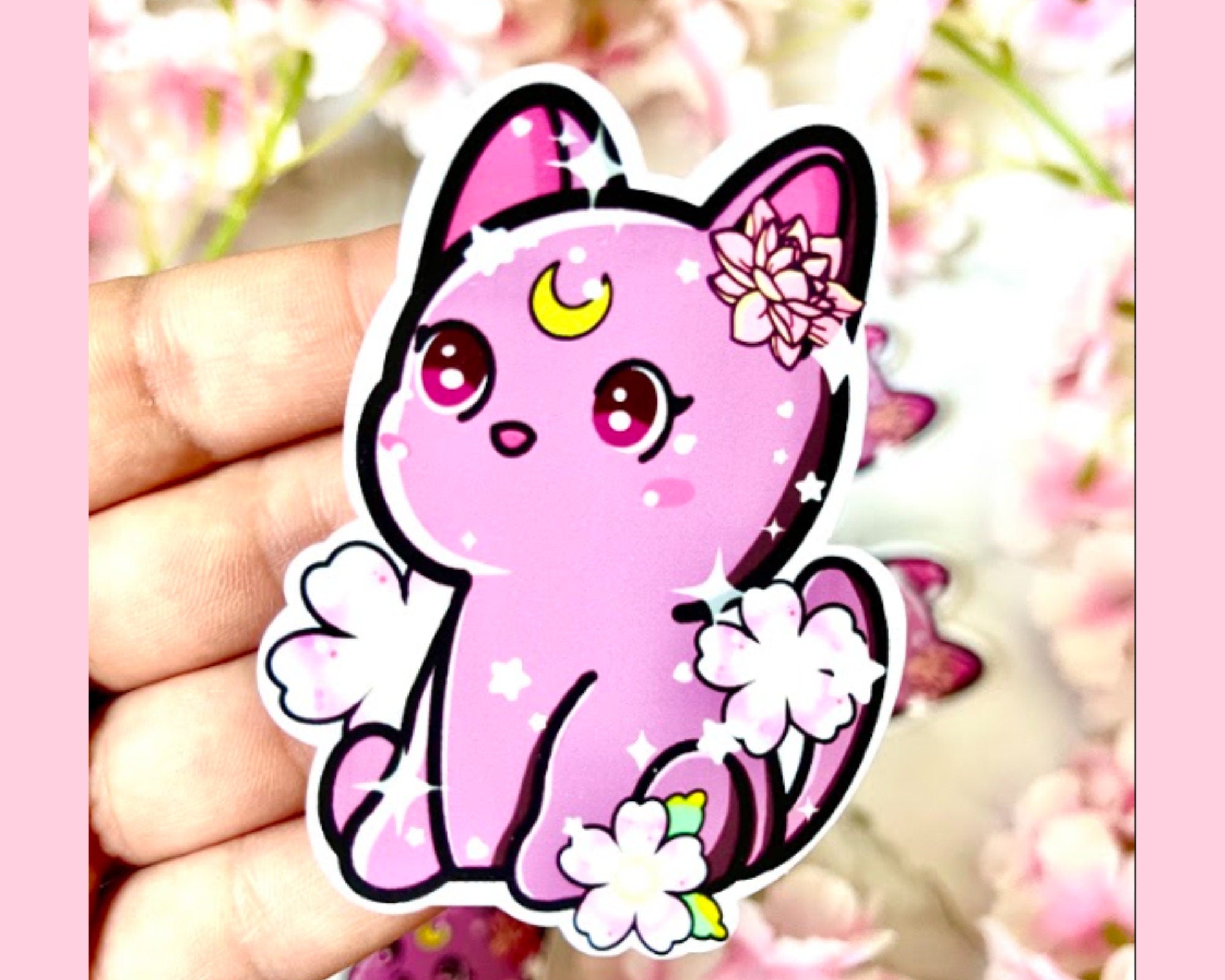 Cute Luna sticker, kawaii sticker, aesthetic sticker,Sailor sticker,Bottle sticker,laptop sticker,anime sticker,cat sticker,cute cat sticker