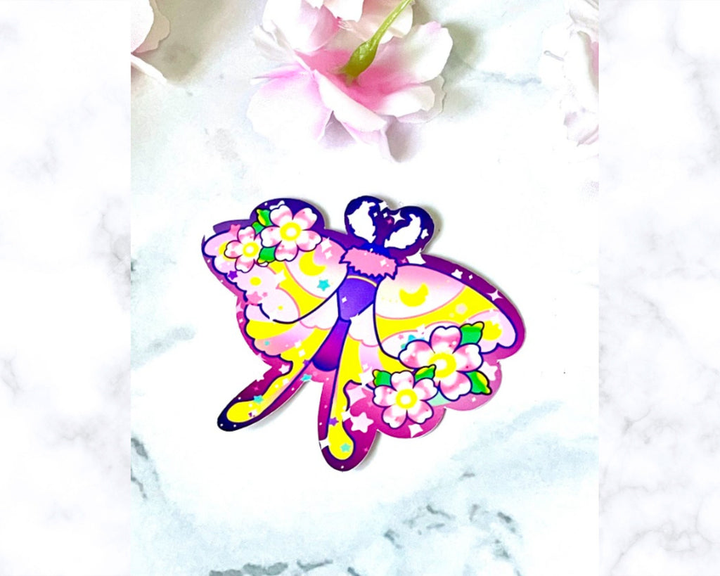 Luna moth sticker, kawaii sticker, aesthetic sticker, witch sticker,Bottle sticker,laptop sticker,bug sticker,nature sticker,cute sticker