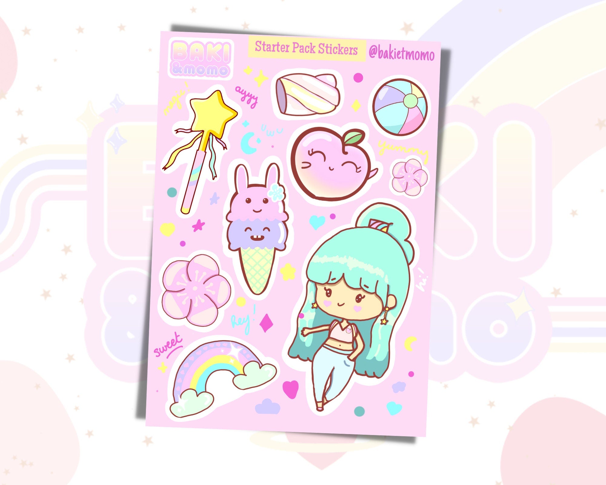 Kawaii pastel sticker sheet, kawaii art stickers, Kawaii stickers, Pastel stickers, kawaii sticker sheet