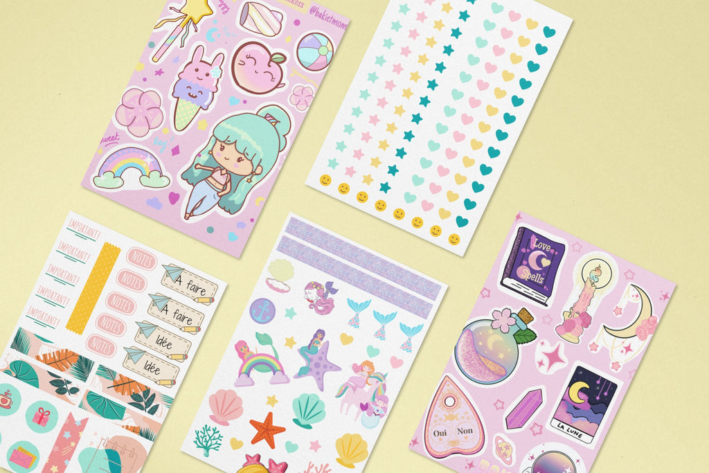 Kawaii pastel sticker sheet, kawaii art stickers, Kawaii stickers, Pastel stickers, kawaii sticker sheet