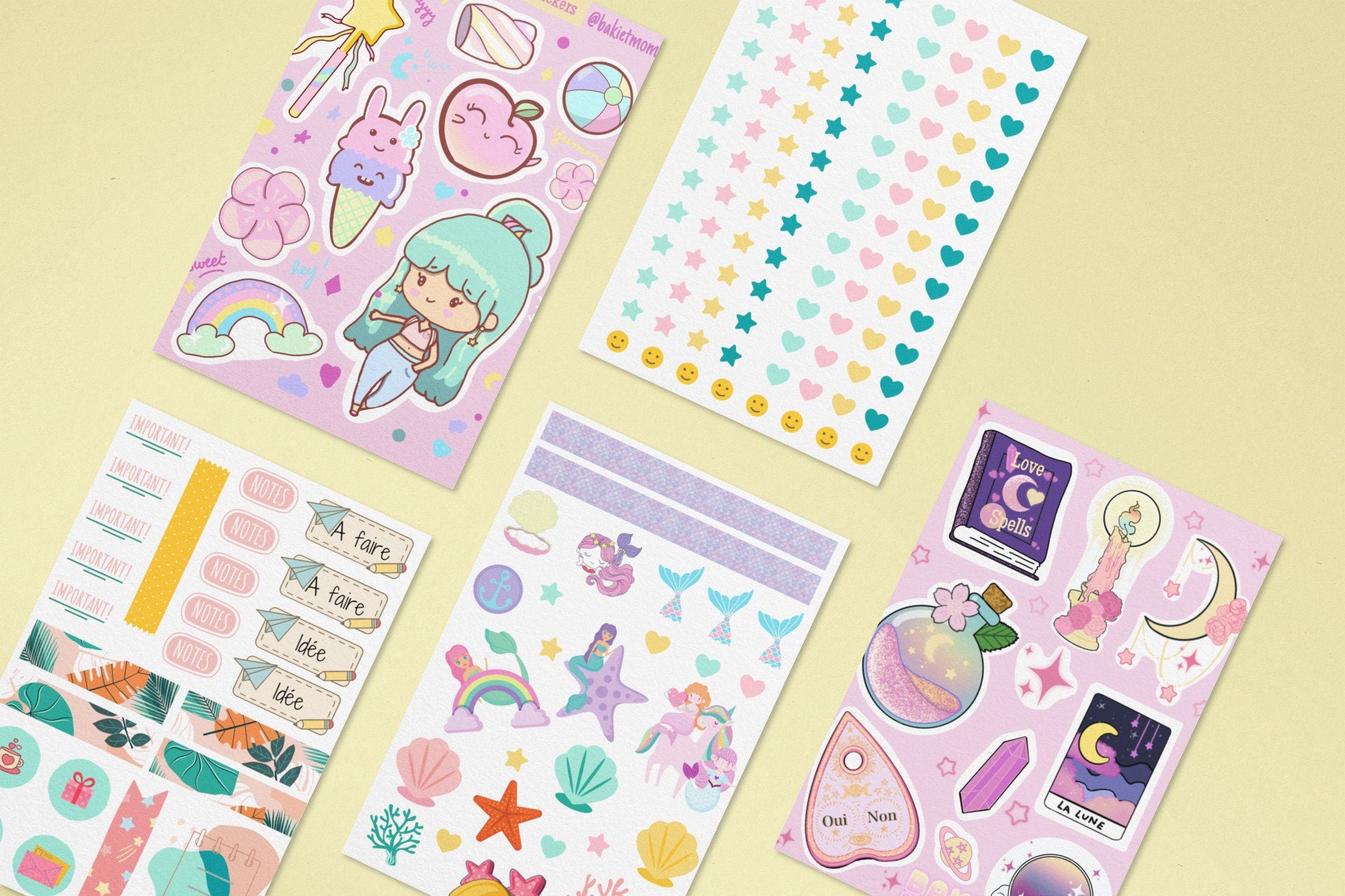 Kawaii pastel sticker sheet, kawaii art stickers, Kawaii stickers, Pastel stickers, kawaii sticker sheet