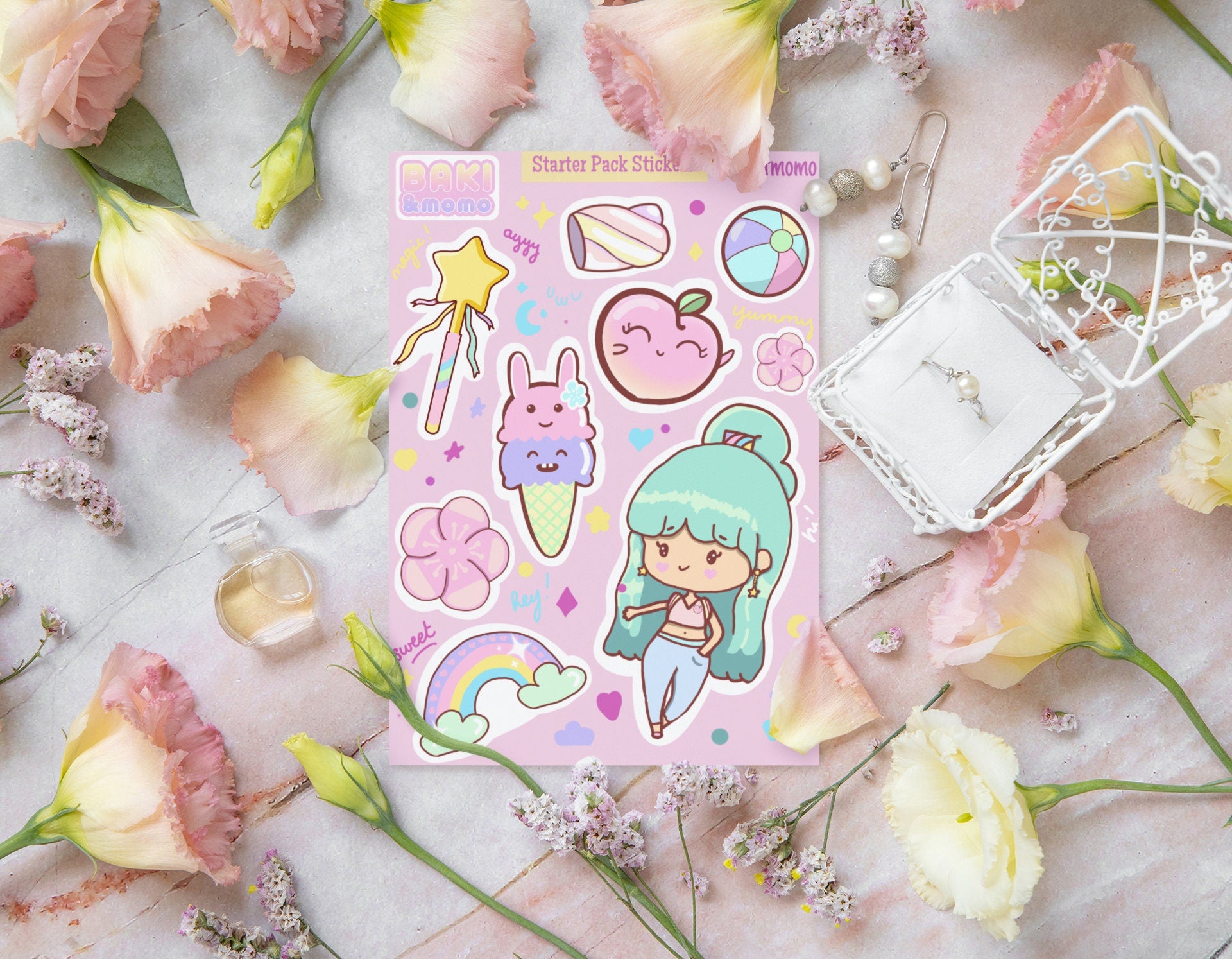 Kawaii pastel sticker sheet, kawaii art stickers, Kawaii stickers, Pastel stickers, kawaii sticker sheet