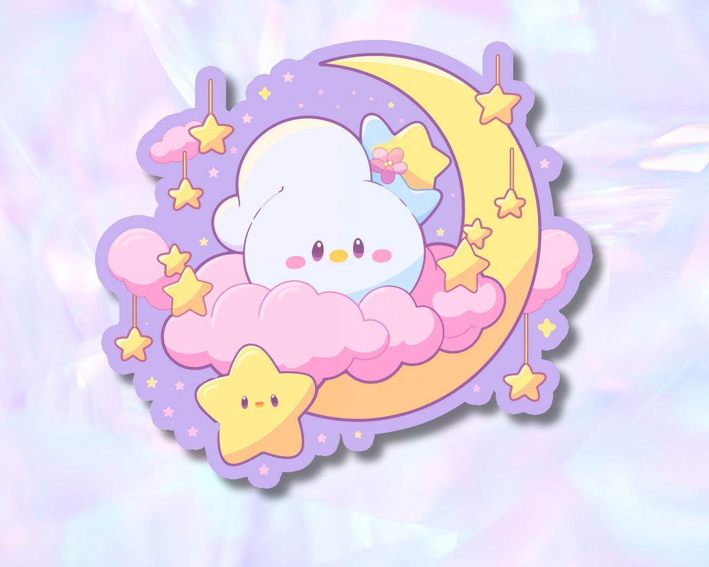 Kawaii Moon Sticker