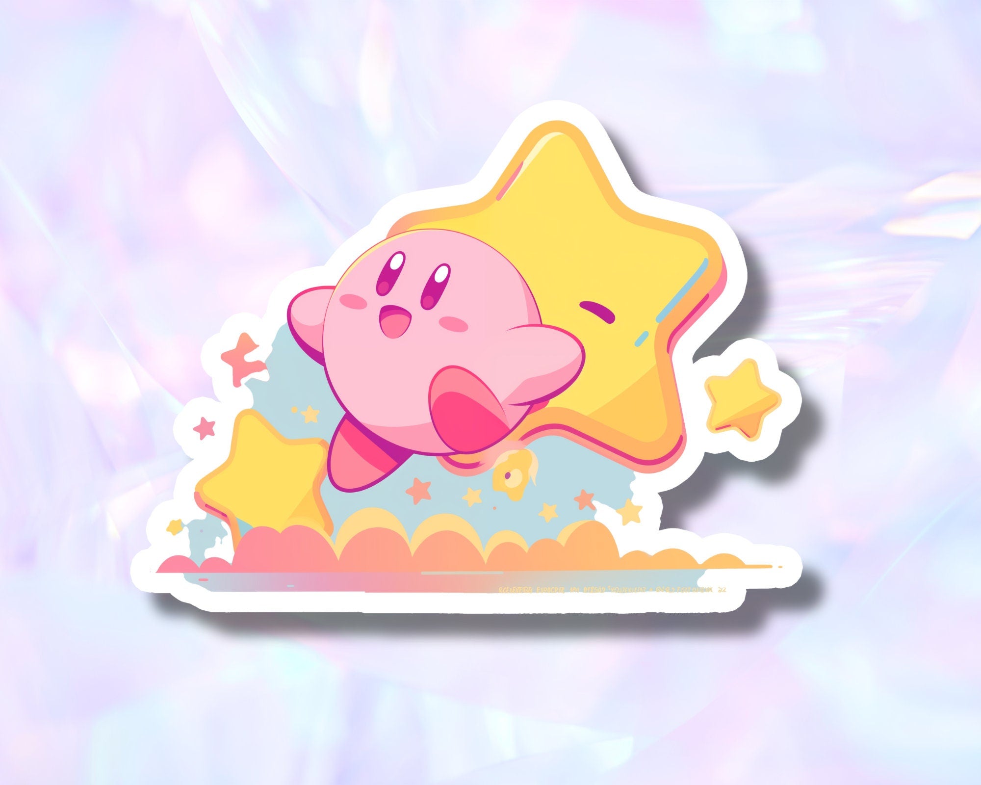Kirby sticker, Kirby pink sticker, cute Kirby sticker, waterproof handmade sticker, kawaii laptop sticker, journaling, Kirby star sticker