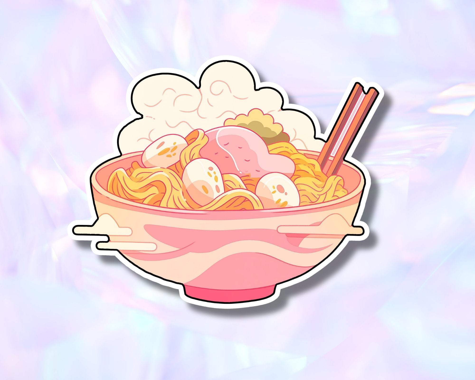 Kawaii food sticker, ramen bowl sticker,japanese noodles sticker, waterproof handmade sticker,kawaii laptop sticker,journaling,ramen noodles