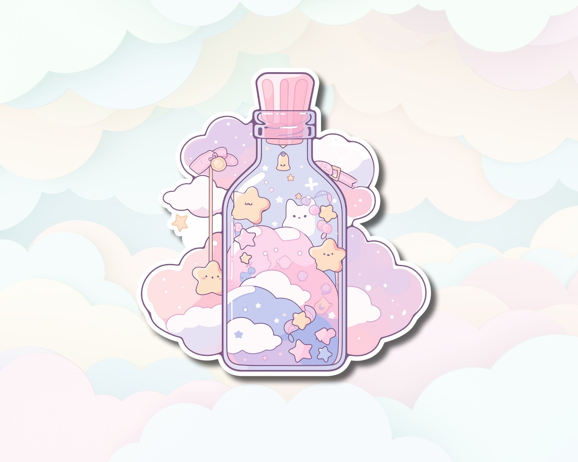 Potion sticker, Kawaii Pastel Vinyl Sticker,Waterproof Vinyl Decal,Cute Bottle Decal,Groovy Bottle sticker,Tumbler sticker, phone case decal