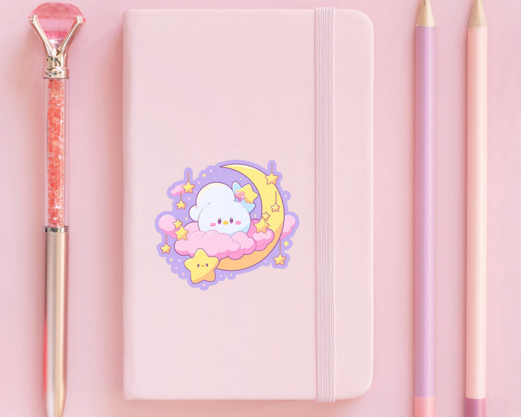 Kawaii Moon Sticker