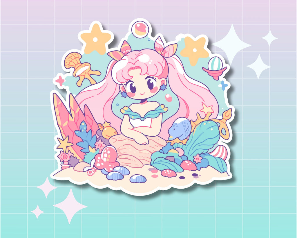 Mermaid Sailor Moon sticker,kawaii Sailor Moon sticker,cute Sailor sticker,pastel sticker,laptop sticker,anime sticker,cute mermaid sticker