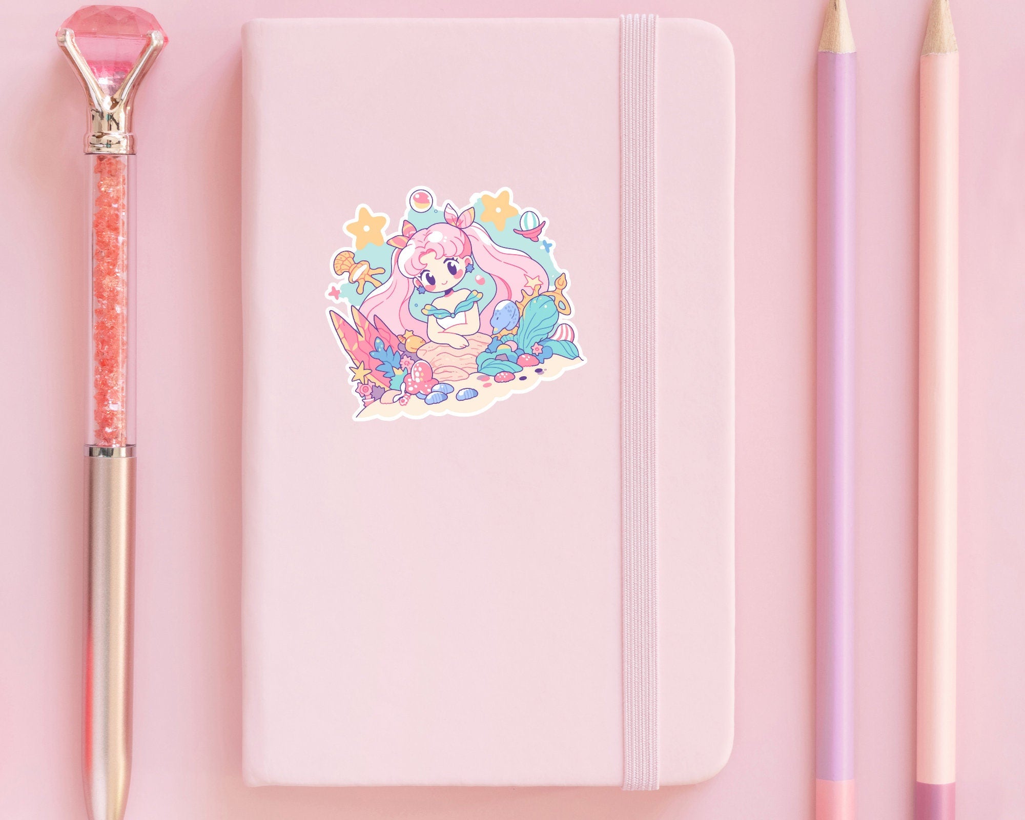 Mermaid Sailor Moon sticker,kawaii Sailor Moon sticker,cute Sailor sticker,pastel sticker,laptop sticker,anime sticker,cute mermaid sticker