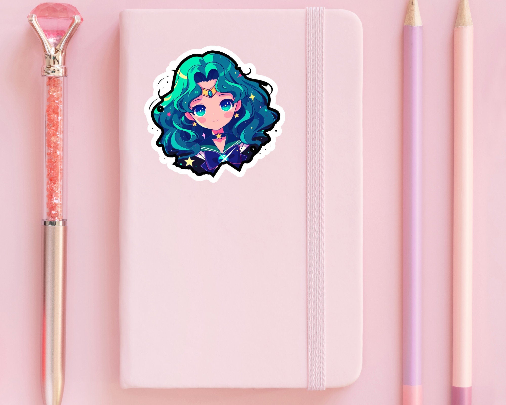 Sailor Neptune sticker,kawaii Sailor Moon sticker,aesthetic sticker, Sailor sticker,Bottle sticker,laptop sticker,anime sticker,cute sticker