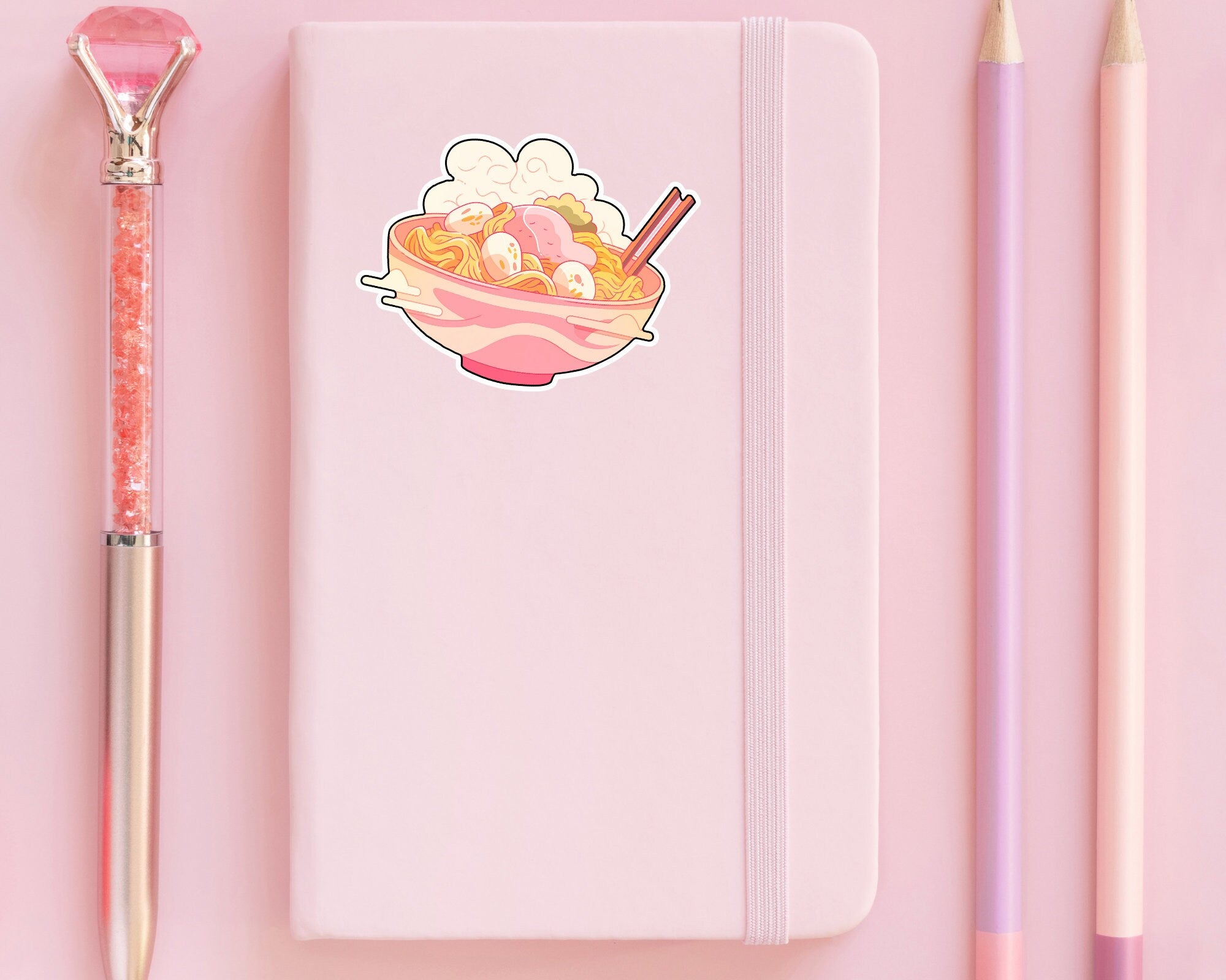 Kawaii food sticker, ramen bowl sticker,japanese noodles sticker, waterproof handmade sticker,kawaii laptop sticker,journaling,ramen noodles