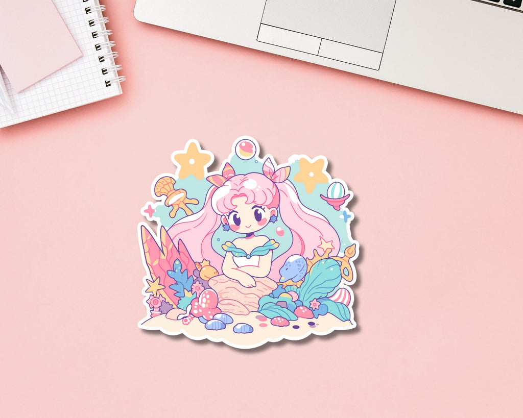 Mermaid Sailor Moon sticker,kawaii Sailor Moon sticker,cute Sailor sticker,pastel sticker,laptop sticker,anime sticker,cute mermaid sticker
