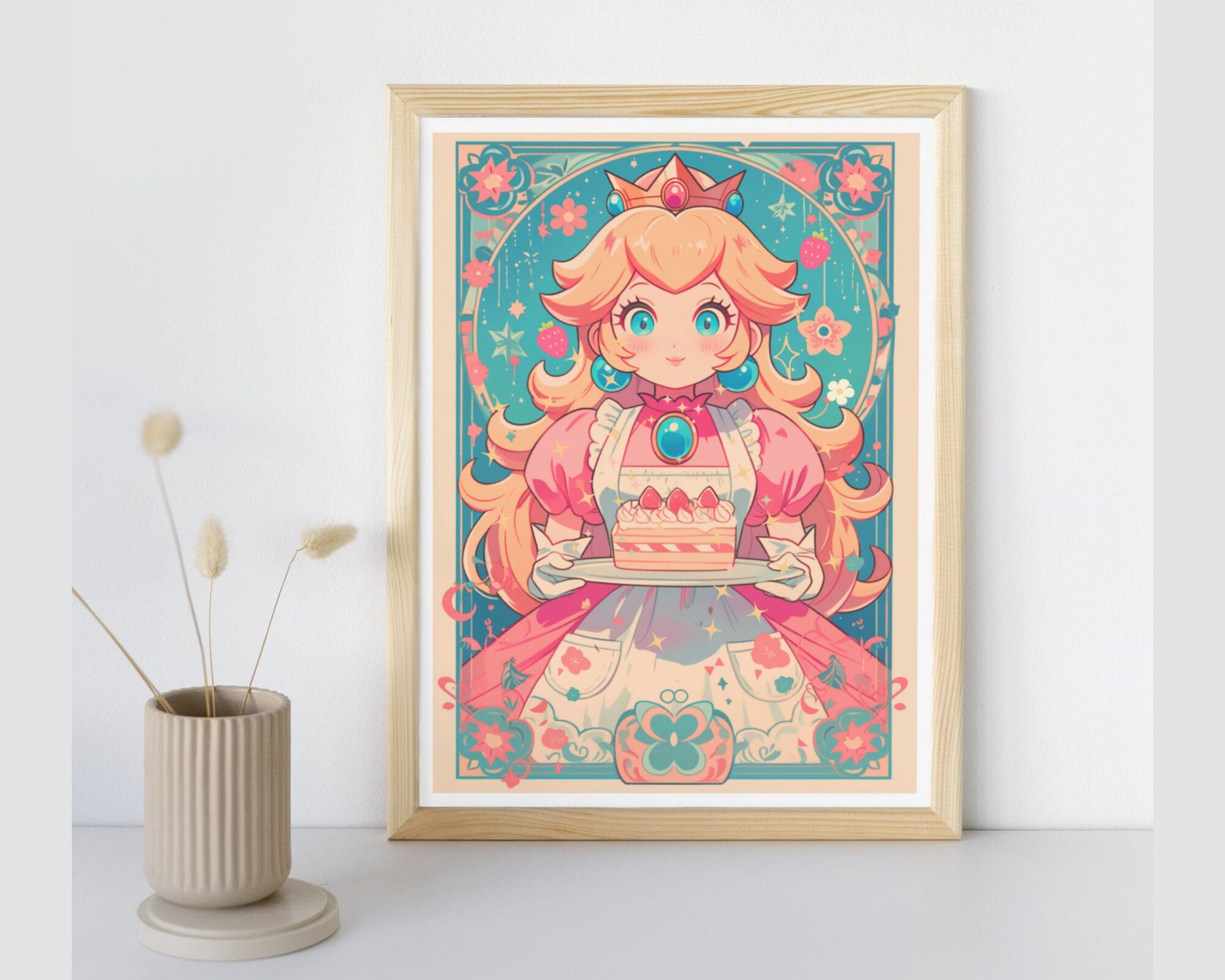Princess Peach Print,Peach Baker print,Princess Peach Postcard print,Princess Peach Showtime,Princess Peach Baker,A5 postcard print,showtime