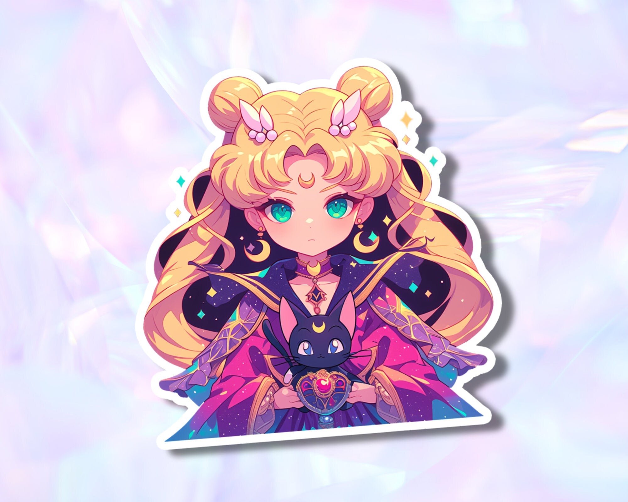 Moon wicked sorceress sticker,kawaii Sailor sticker,cute Sailor sticker,moon anime sticker,anime girl sticker,cute witch sticker
