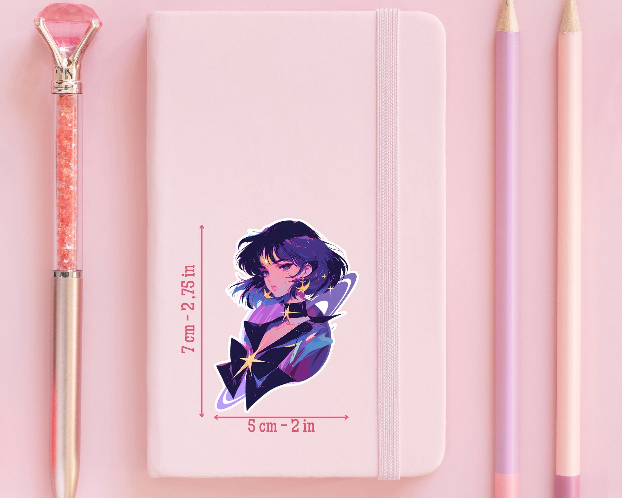 Sailor Saturn sticker,Planet Saturn sticker,80's anime sticker,Saturn sticker,Bottle sticker,laptop sticker,anime sticker,retro sticker