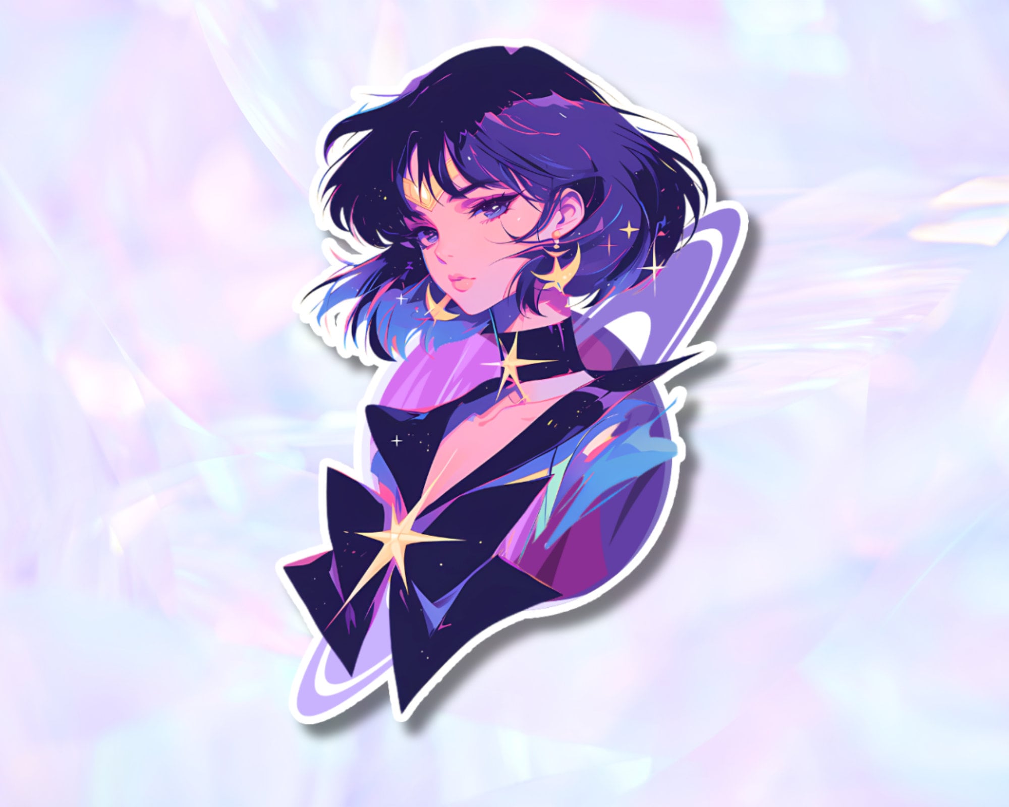 Sailor Saturn sticker,Planet Saturn sticker,80's anime sticker,Saturn sticker,Bottle sticker,laptop sticker,anime sticker,retro sticker