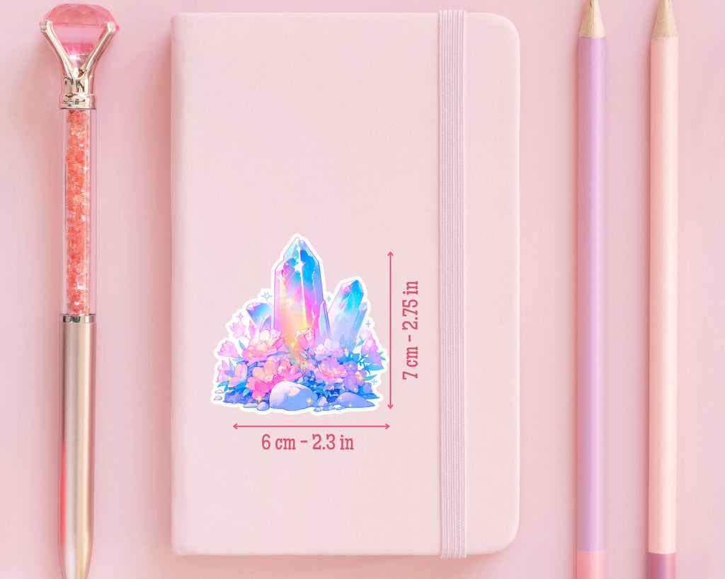 Crystal cluster sticker, crystal sticker,magic crystal sticker, cute crystal flowers sticker, pastel sticker, witchy stickers,cluster flower