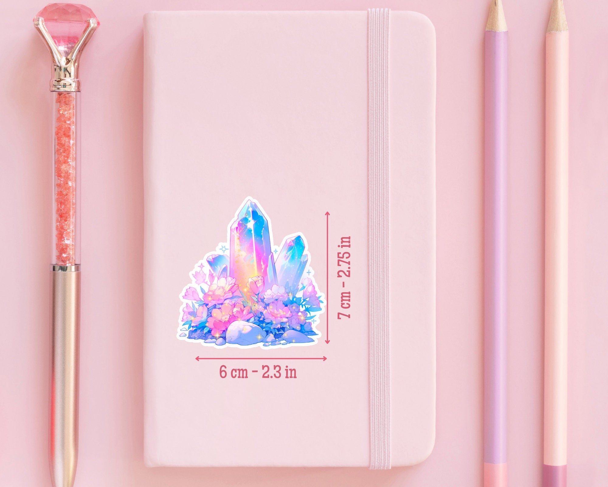 Crystal cluster sticker, crystal sticker,magic crystal sticker, cute crystal flowers sticker, pastel sticker, witchy stickers,cluster flower