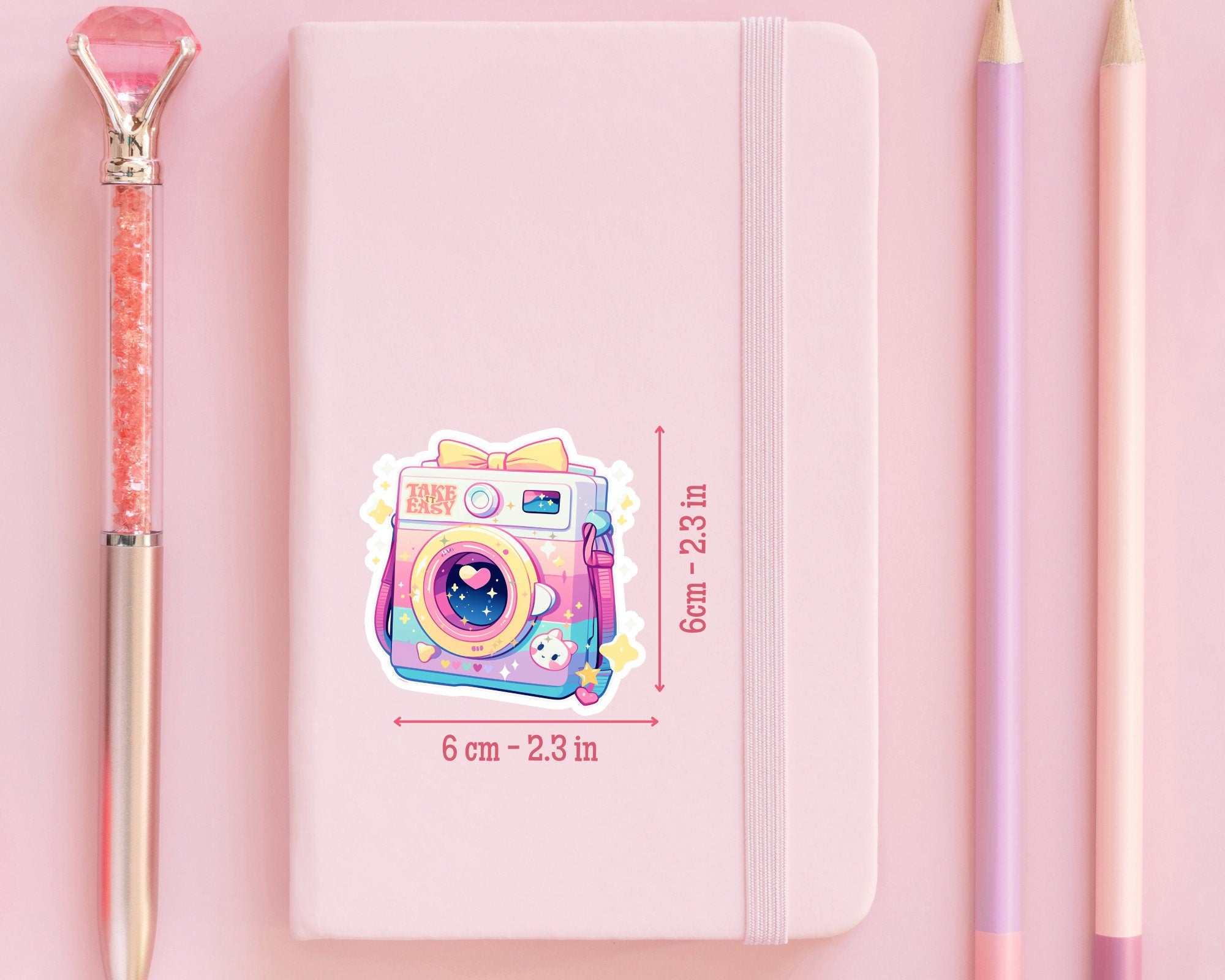 Vintage camera sticker, cute camera sticker, Polaroid sticker, vintage polaroid camera sticker, pastel sticker, vintage stickers,kawaii cute