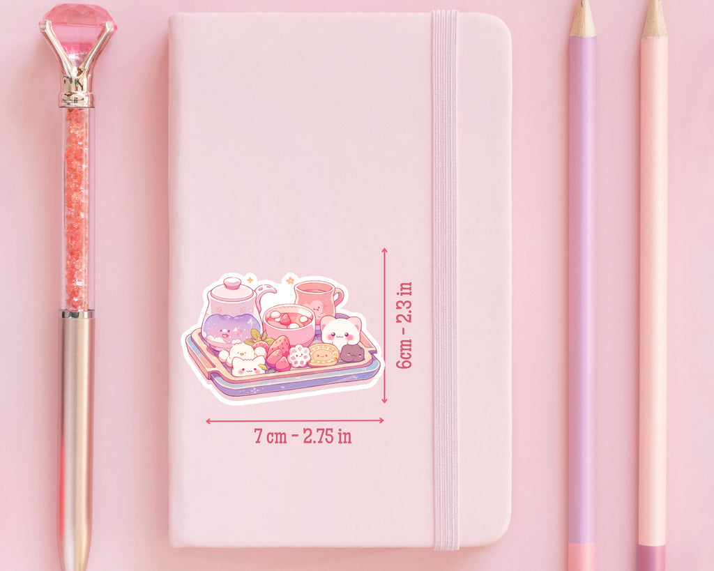 Tea tray sticker,Tea time sticker,kawaii tea sticker,tea lovers gift,tea lover sticker,English tea sticker,stickers for tea lovers,cute tea