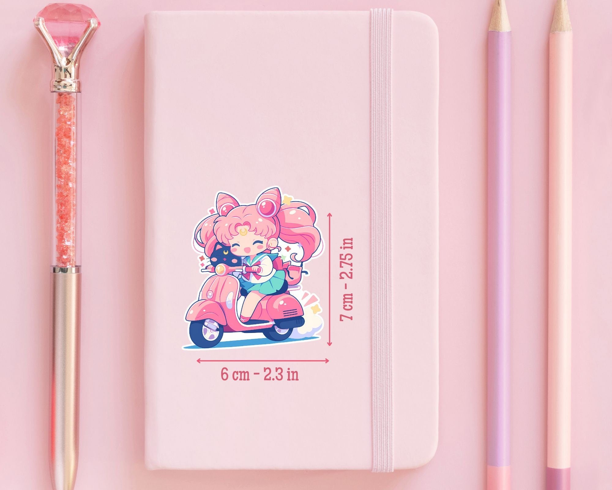 Sailor Chibi Moon sticker,kawaii chibi Moon sticker,cute Sailor sticker,sailor moon sticker,anime sticker,Luna P sticker, Scooter sticker