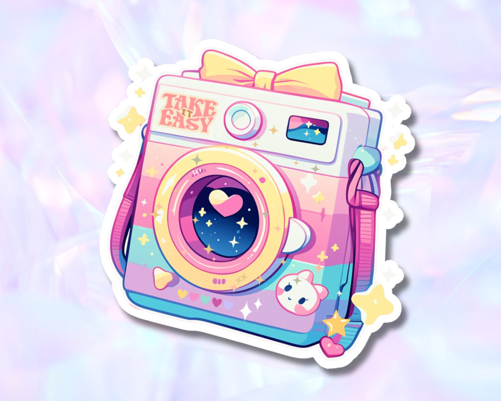 Vintage camera sticker, cute camera sticker, Polaroid sticker, vintage polaroid camera sticker, pastel sticker, vintage stickers,kawaii cute