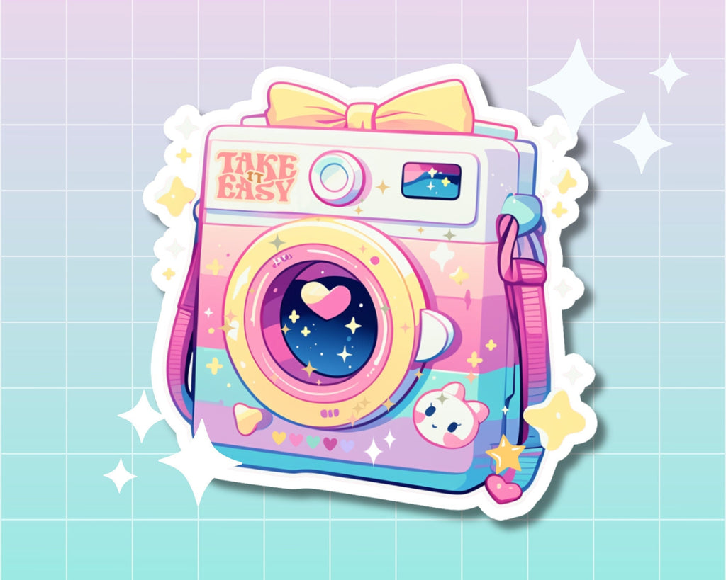 Vintage camera sticker, cute camera sticker, Polaroid sticker, vintage polaroid camera sticker, pastel sticker, vintage stickers,kawaii cute