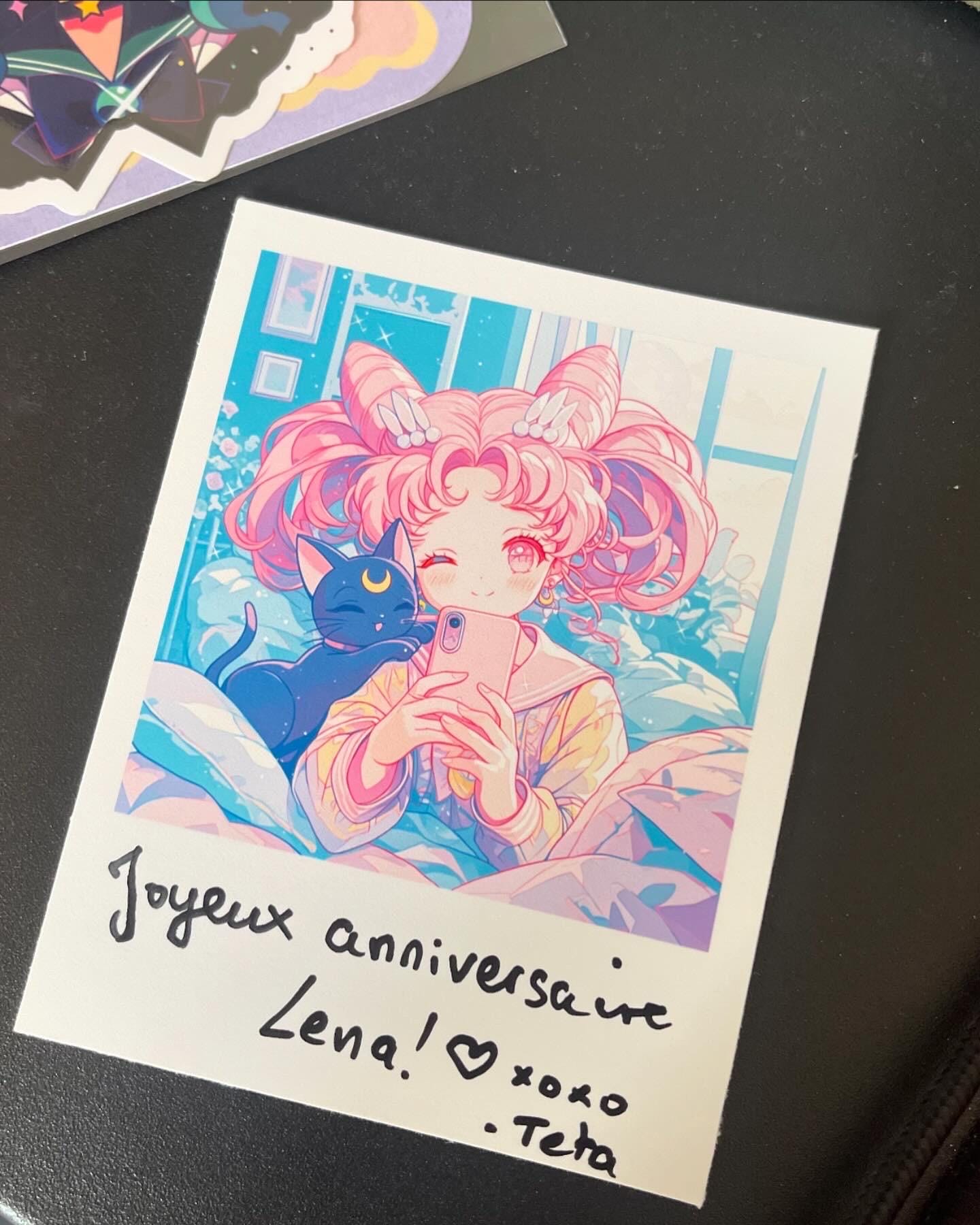 Sailor Chibi Moon Black Lady Print,Polaroid Print, Sailor Moon Polaroid,Sailor Moon Print,Black Lady print, Sailor Chibi Moon Polaroid print