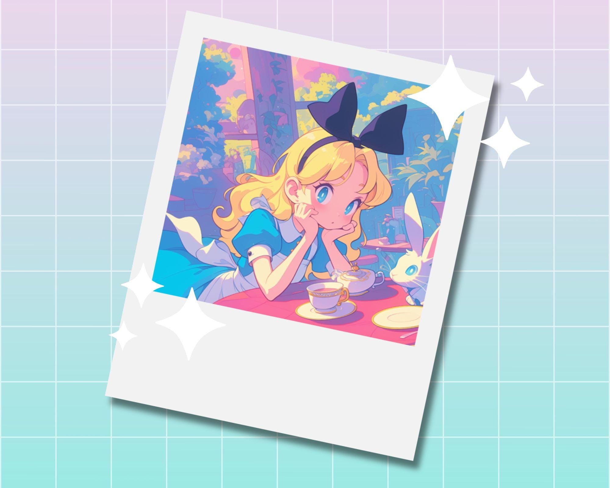 Alice in Wonderland Print,Polaroid Print, Alice Polaroid, Alice Print, Rabbit print, Alice and rabbit Polaroid print, Polaroid print