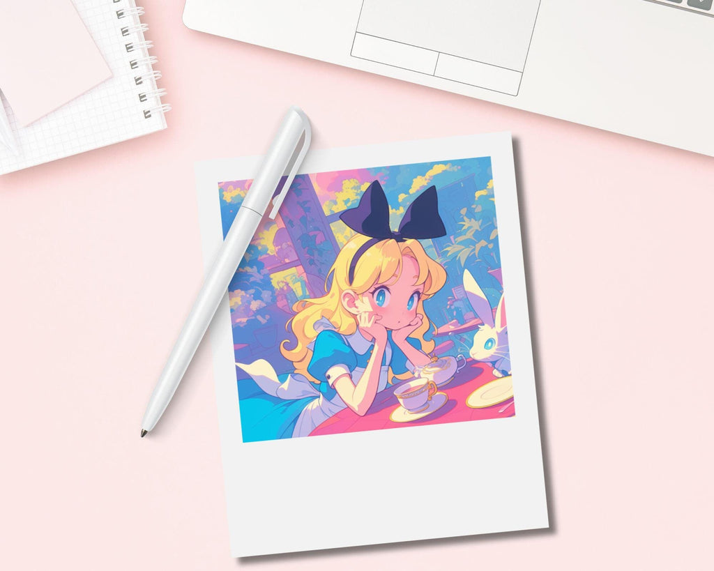 Alice in Wonderland Print,Polaroid Print, Alice Polaroid, Alice Print, Rabbit print, Alice and rabbit Polaroid print, Polaroid print