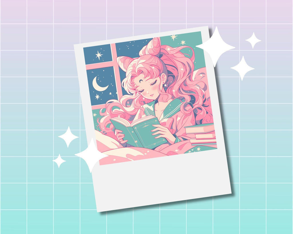 Sailor Chibi Moon Black Lady Print,Polaroid Print, Sailor Moon Polaroid,Sailor Moon Print,Black Lady print, Sailor Chibi Moon Polaroid print