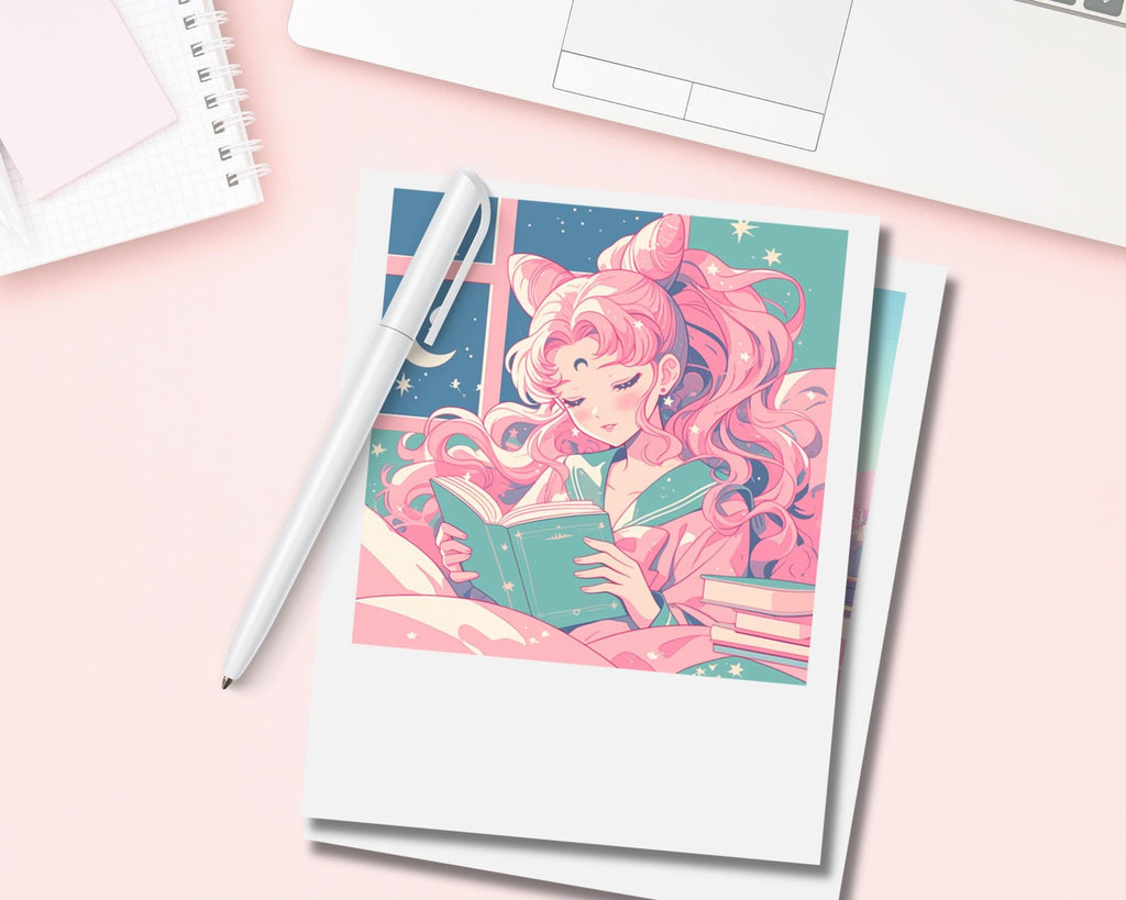 Sailor Chibi Moon Black Lady Print,Polaroid Print, Sailor Moon Polaroid,Sailor Moon Print,Black Lady print, Sailor Chibi Moon Polaroid print