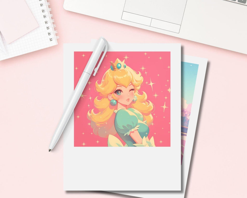 Princess Peach Print,Polaroid Print,Vintage Peach Polaroid,Vintage Peach Print,Retro Princess Peach print,50's Princess Peach Polaroid print